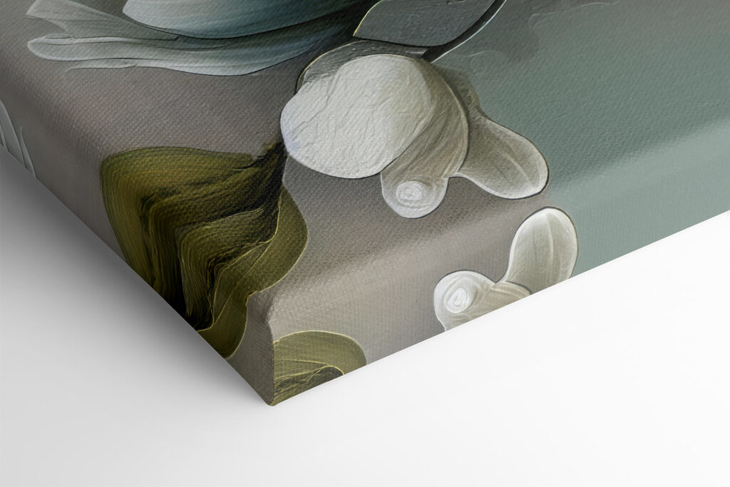 A painting of white flowers A painting of white flowers