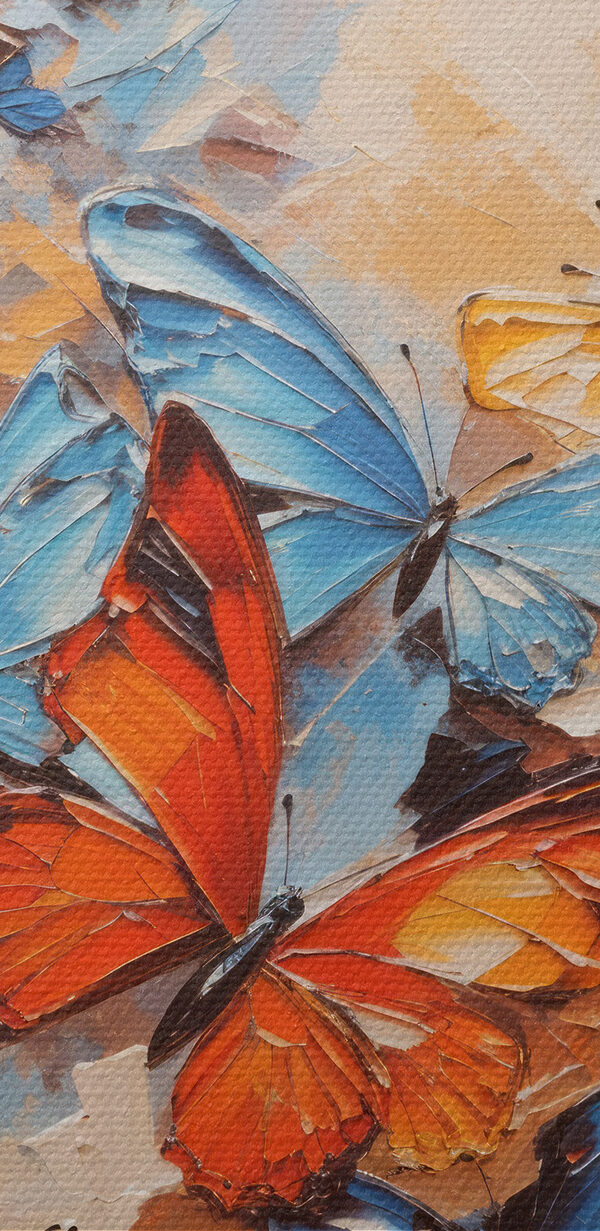 A painting of butterflies