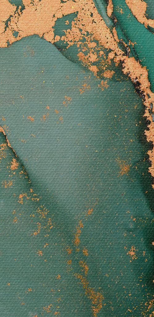 A close up of a painting