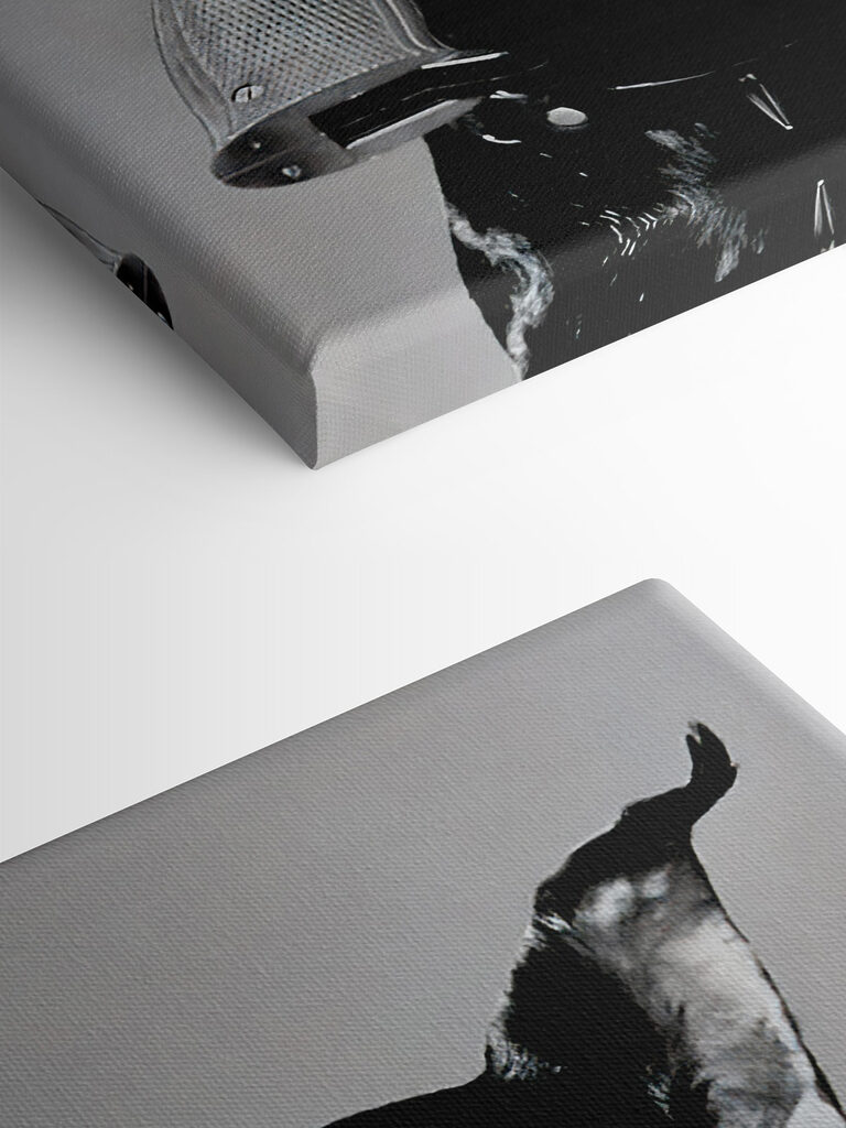 A dog holding a gun A dog holding a gun