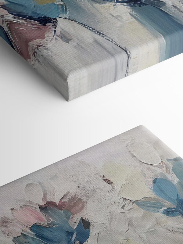 A painting of flowers on a white surface A painting of flowers on a white surface