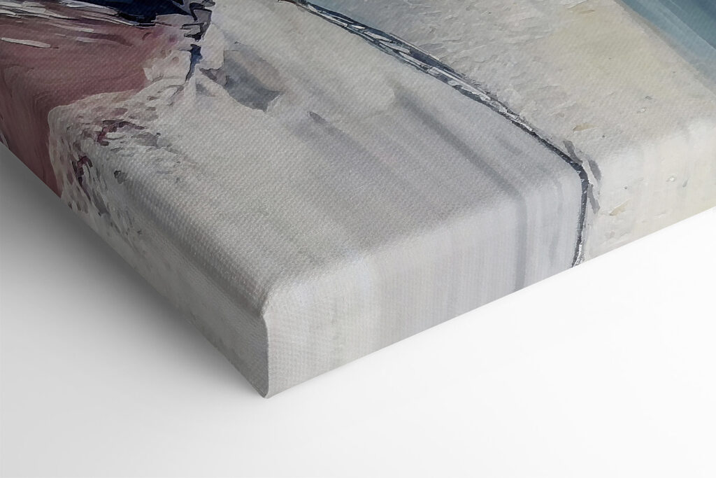 A painting of flowers on a white surface