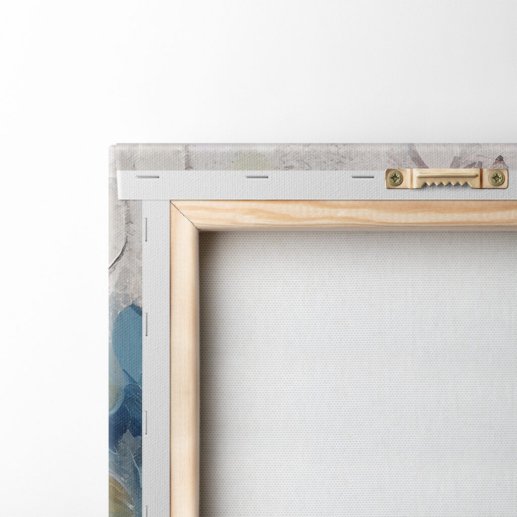 A painting of flowers on a white surface