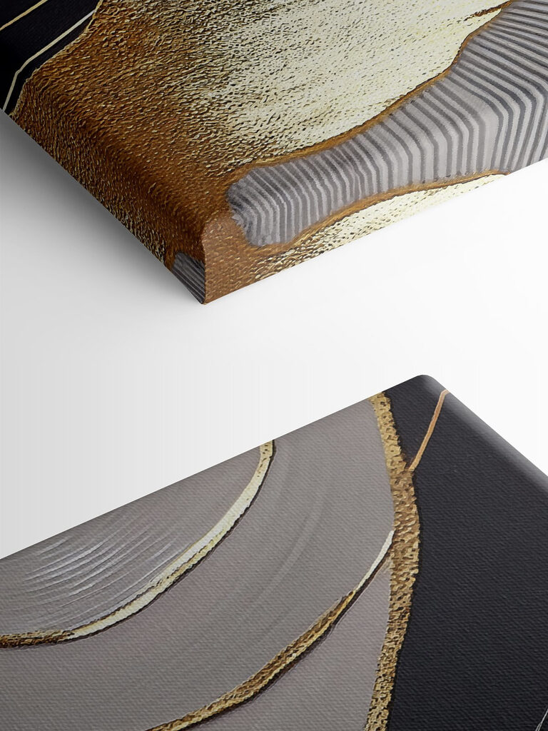 A close up of a painting