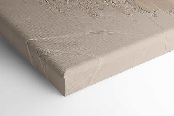 A white and brown paint on a wall A white and brown paint on a wall