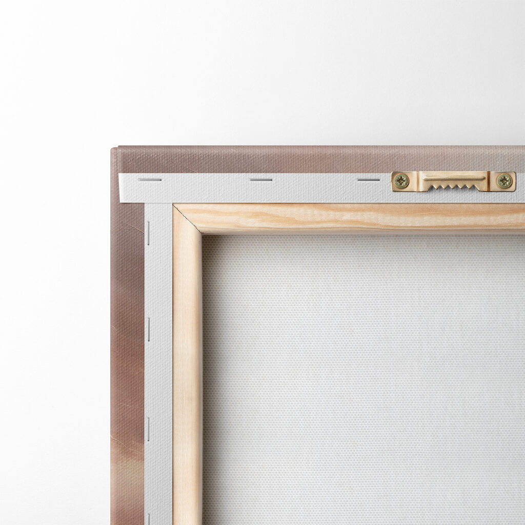 A painting of a sunset over a marsh