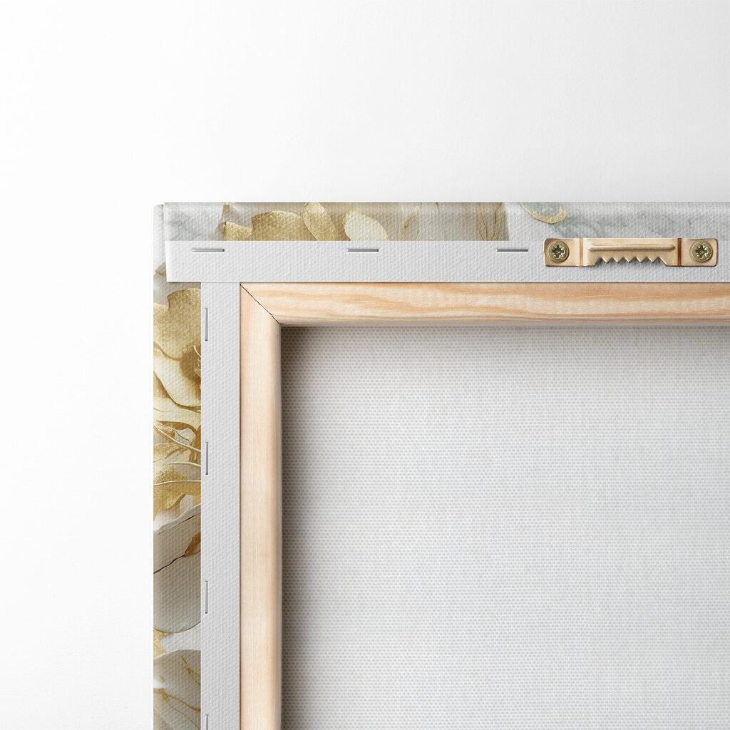 A green and white flowers on a marble surface