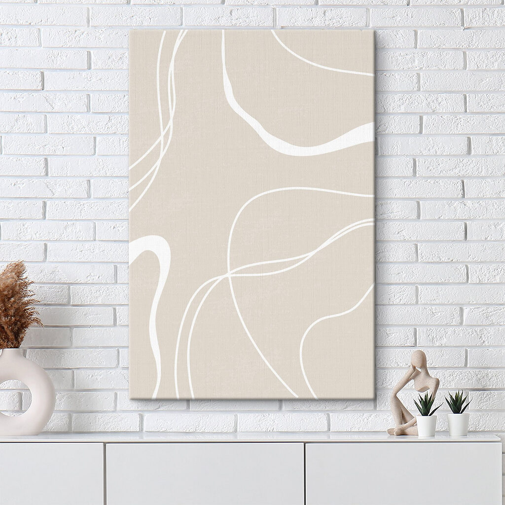 A white lines on a beige background