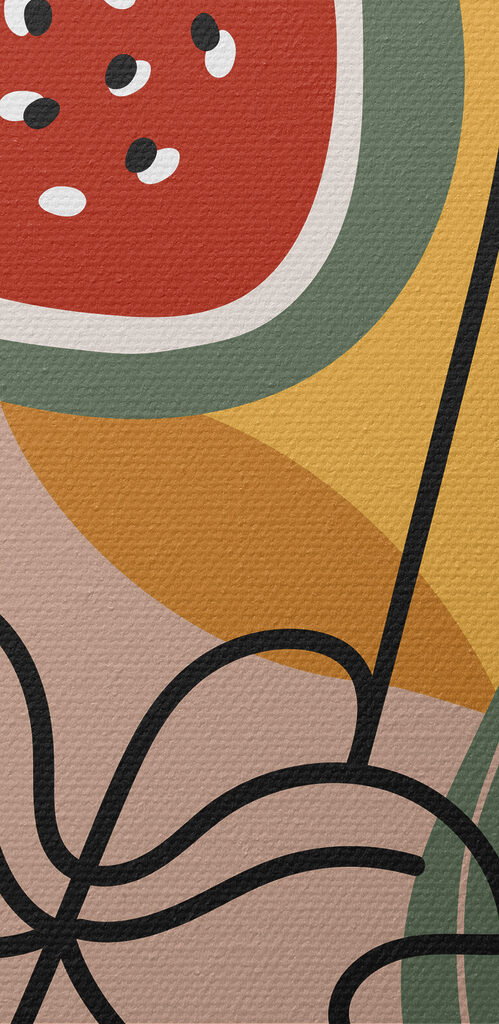 A fruit and leaves on a white background A fruit and leaves on a white background