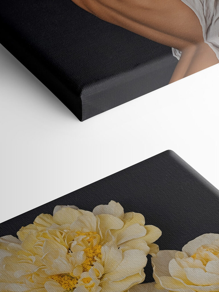 A woman with flowers over her head A woman with flowers over her head