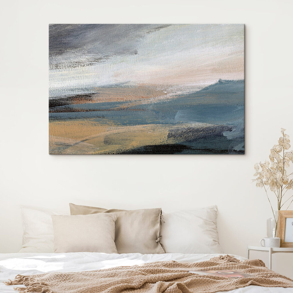 A close up of a painting