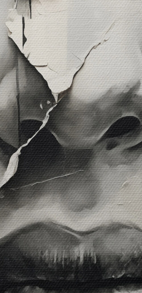 A painting of a woman's face A painting of a woman's face