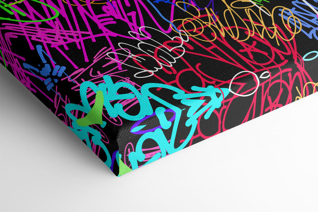 A colorful graffiti on a black background A colorful graffiti on a black background