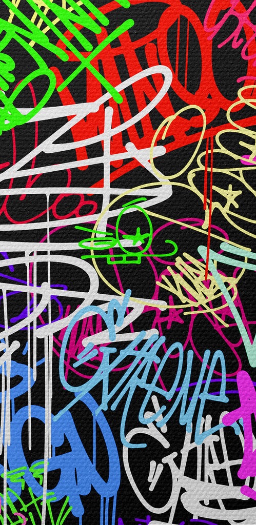 A colorful graffiti on a black background A colorful graffiti on a black background