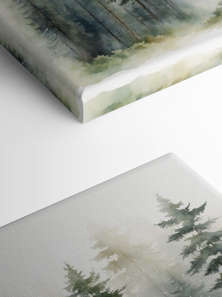 A watercolor of a forest