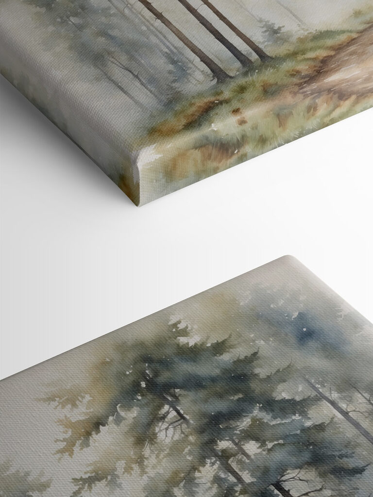 A watercolor painting of a forest A watercolor painting of a forest