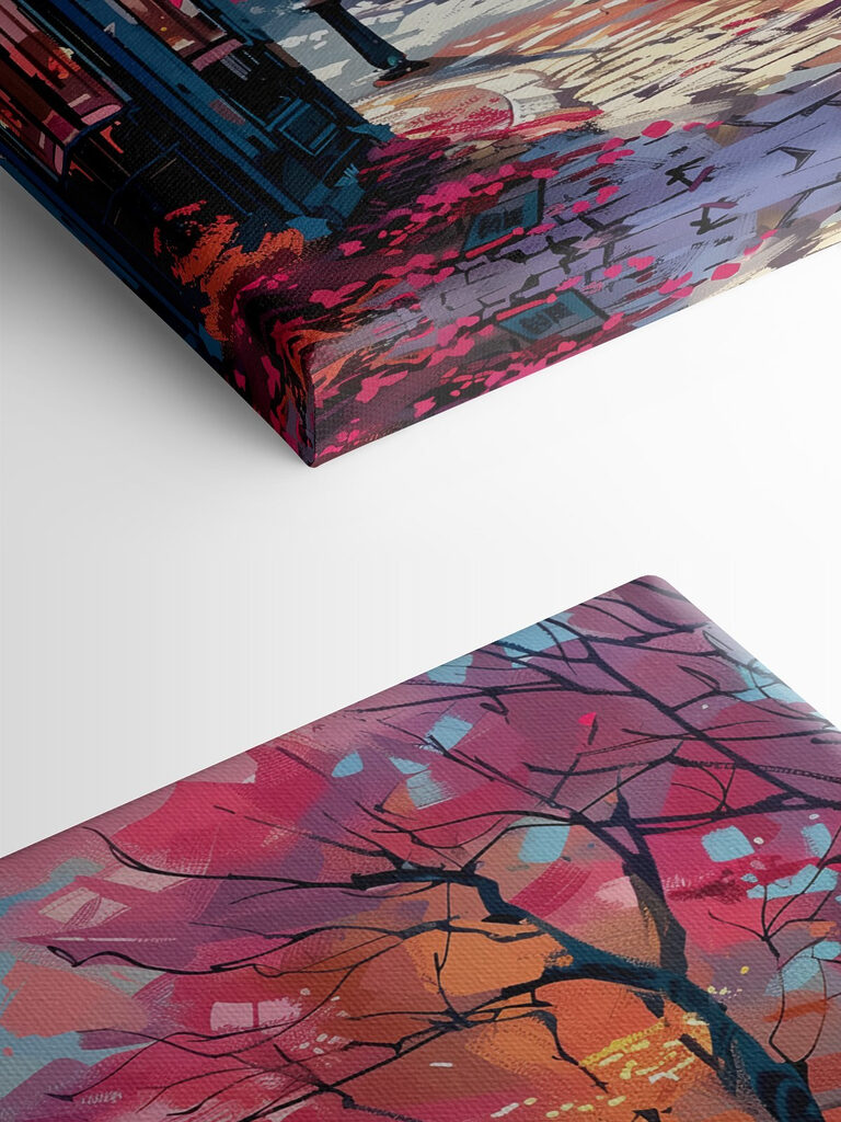 A street with tables and chairs and umbrellas A street with tables and chairs and umbrellas