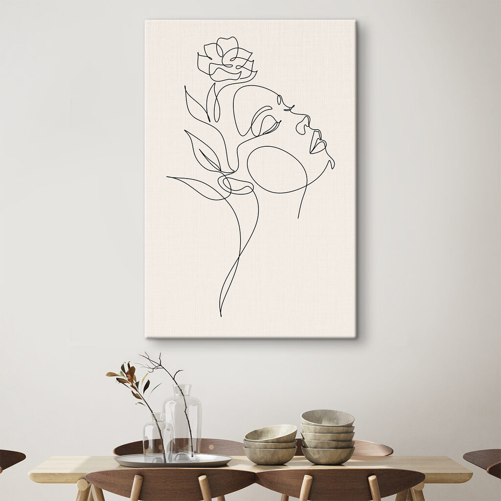 A drawing of a woman's face