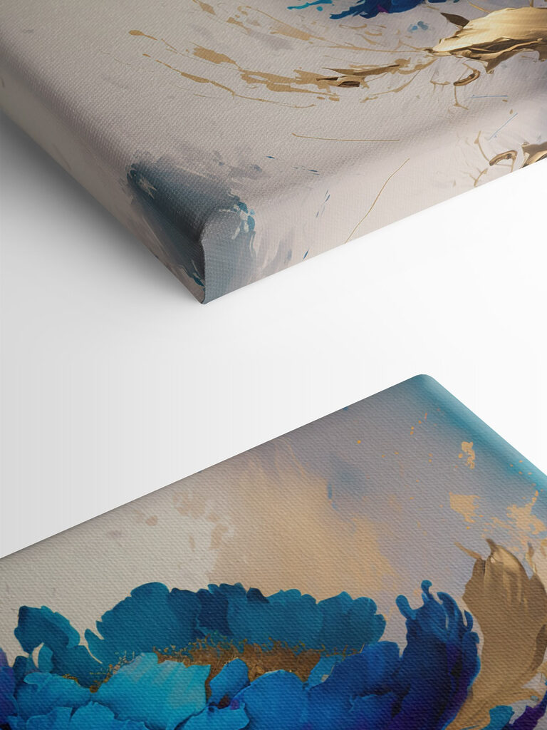 Vibrant Blue Blooms Amid Splashes Vibrant Blue Blooms Amid Splashes