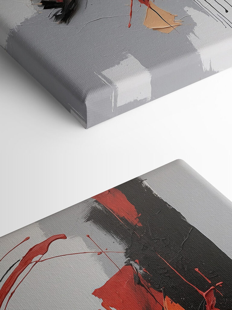 A painting of a person with different colors A painting of a person with different colors