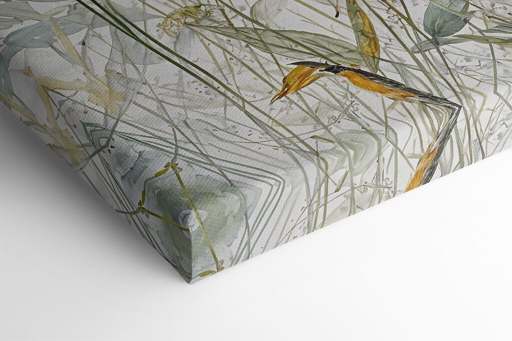 A painting of flowers and leaves A painting of flowers and leaves