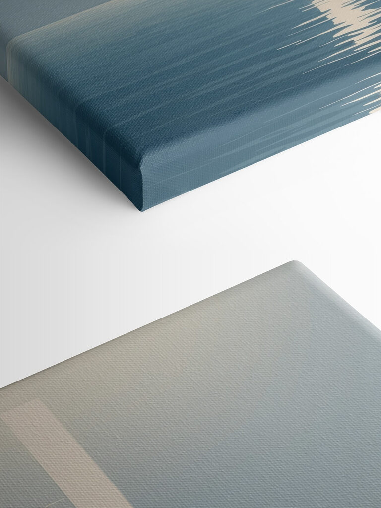 A person standing in water with a light beam A person standing in water with a light beam