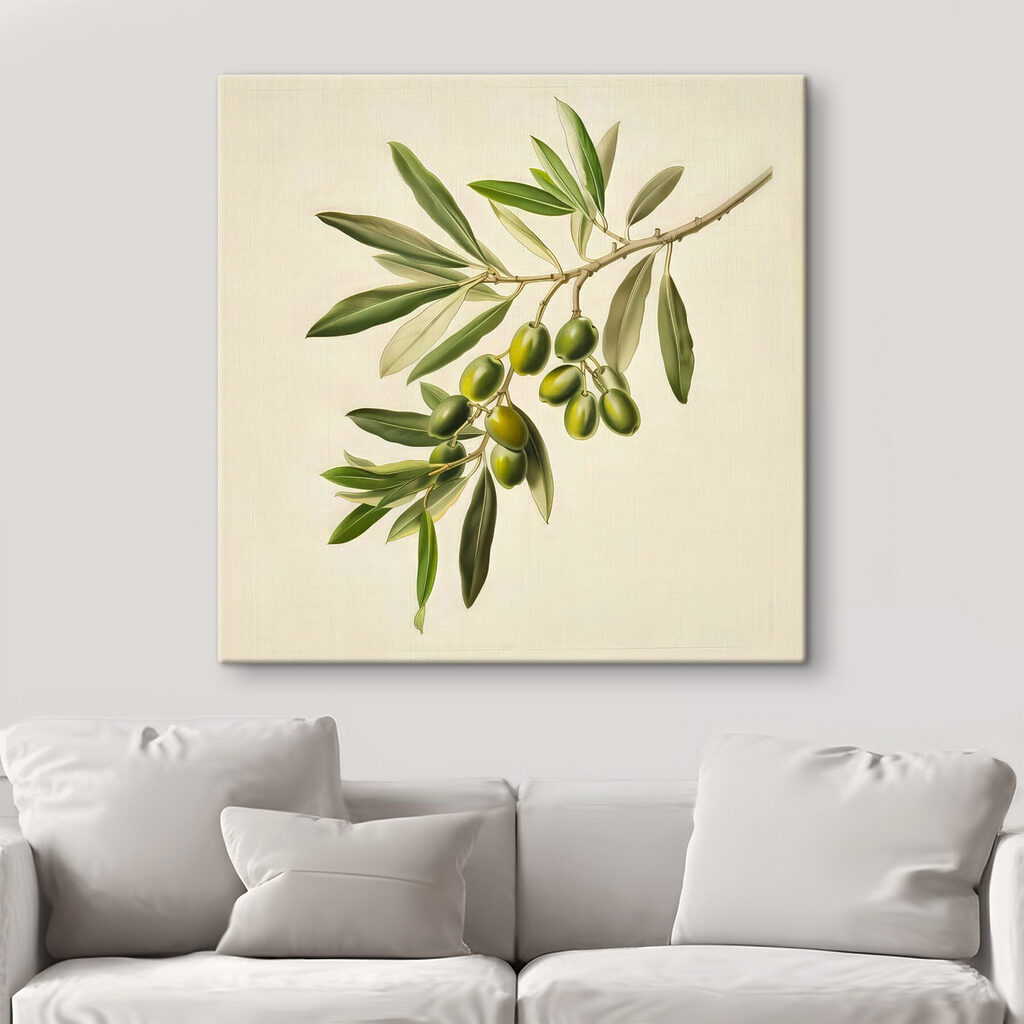 A green fruit on a branch A green fruit on a branch