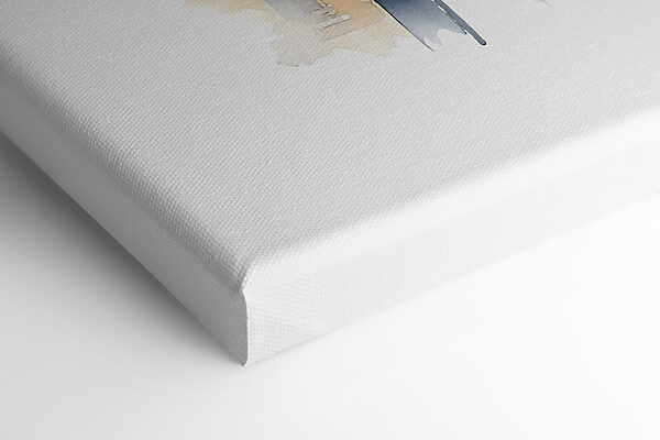 A street lamp with blue domes and buildings in the background A street lamp with blue domes and buildings in the background