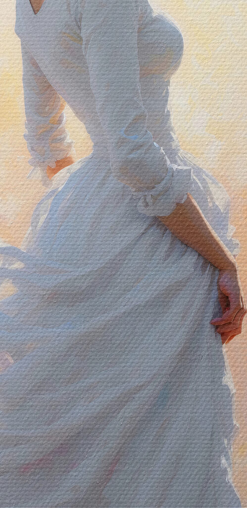 A woman in a white dress and hat A woman in a white dress and hat