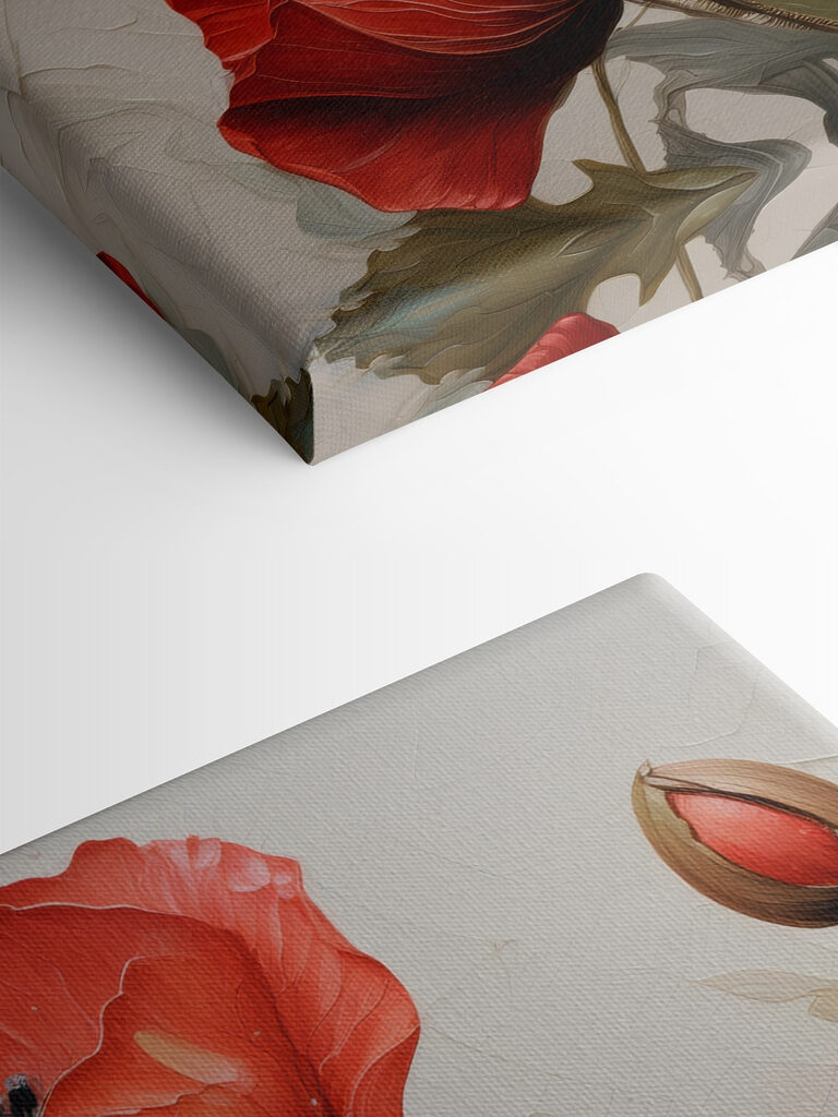 A painting of red flowers A painting of red flowers