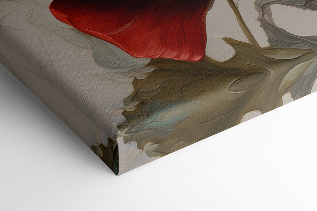 A painting of red flowers A painting of red flowers