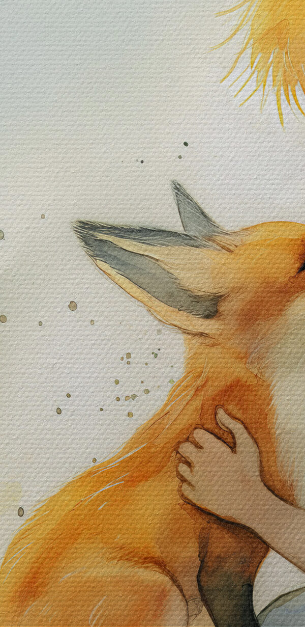 A child hugging a fox