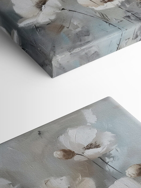 A painting of white flowers A painting of white flowers