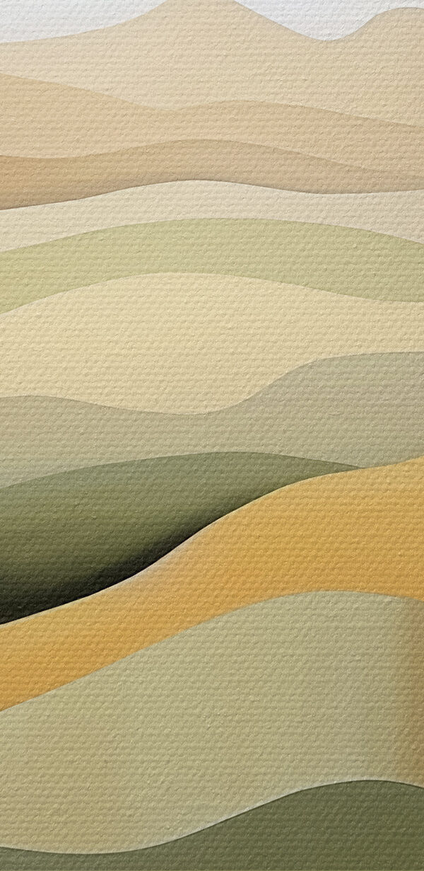 A painting of a desert landscape