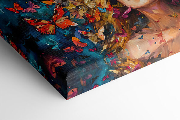 A woman surrounded by butterflies