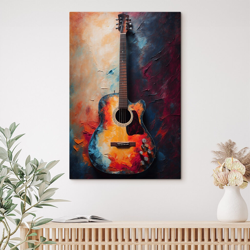 Vibrant colors enhance acoustic guitar