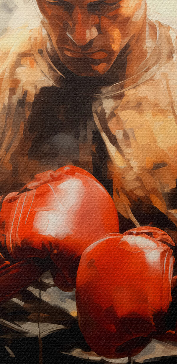 A man wearing boxing gloves