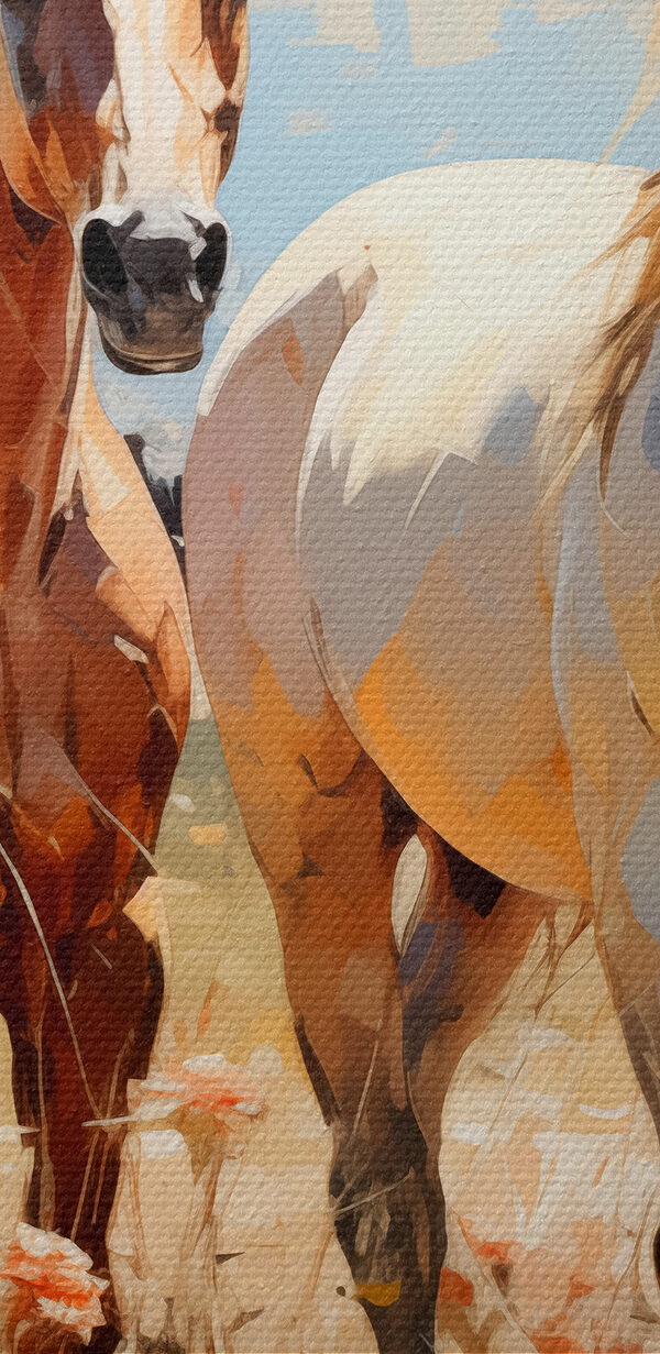 Two horses standing in a field