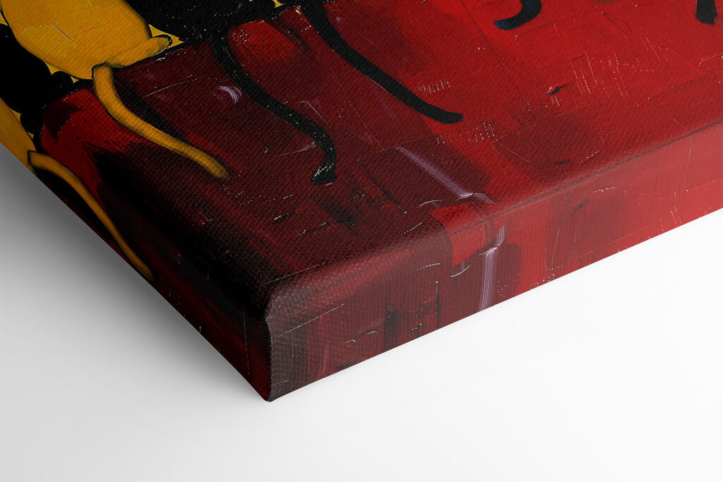 A group of cats sitting on a red surface A group of cats sitting on a red surface