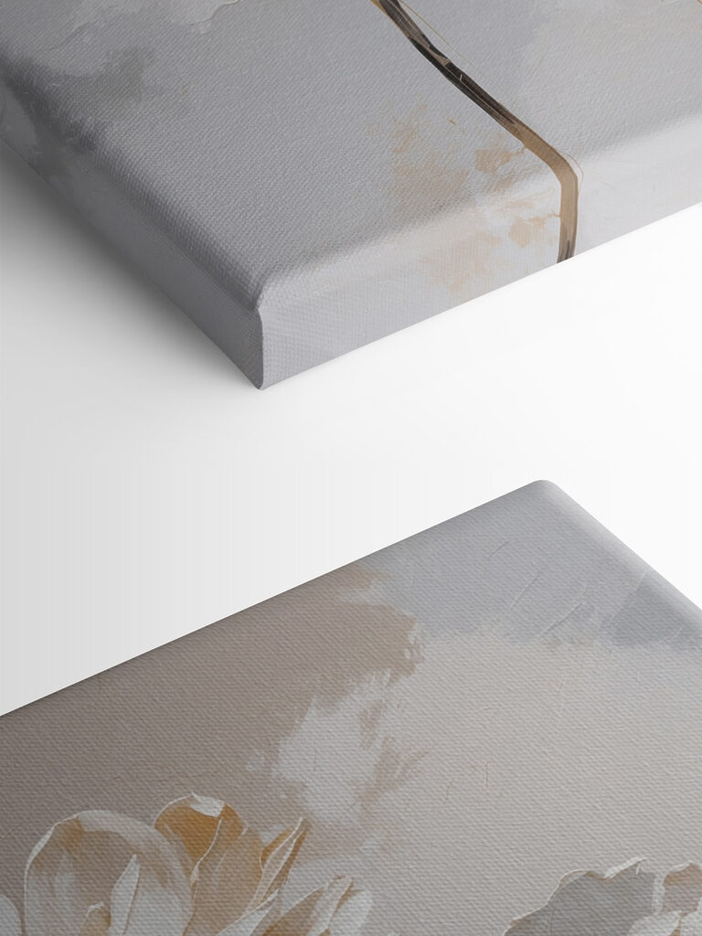 A group of white flowers with leaves