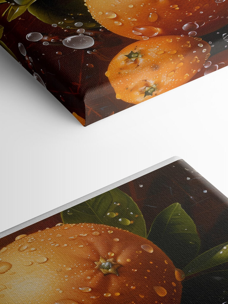 Group of oranges with leaves and slices of orange