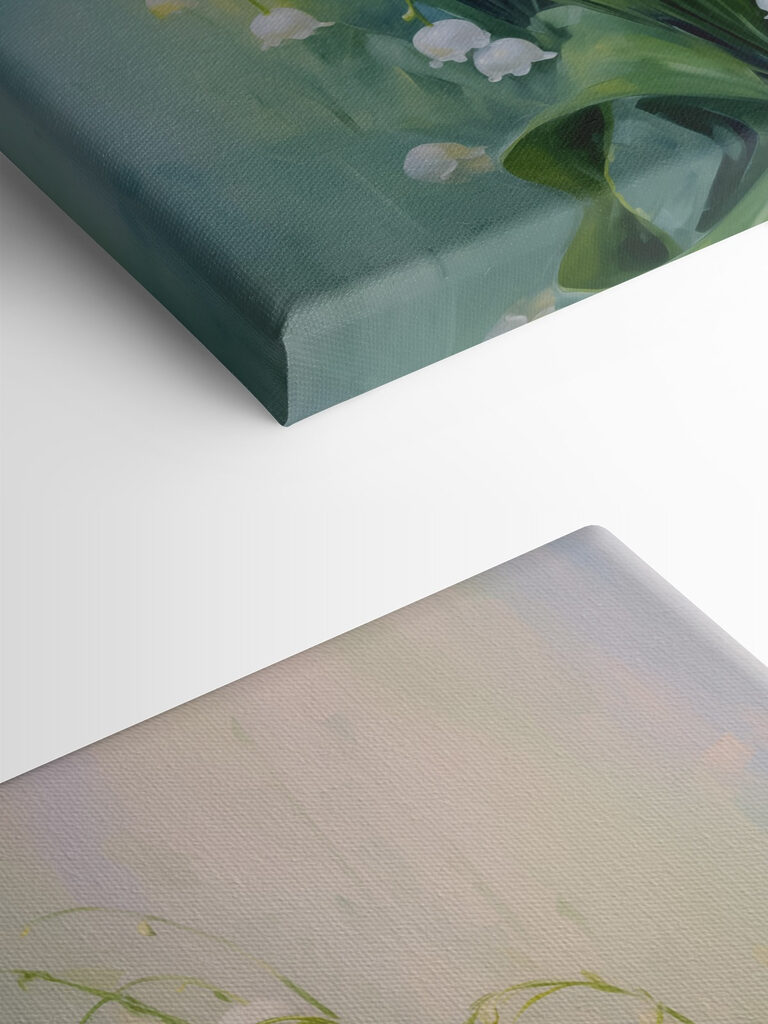 Painting of a bunch of white flowers