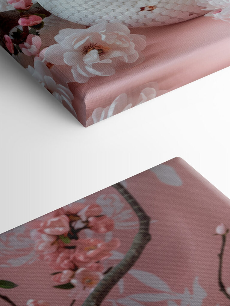 White snake with pink flowers White snake with pink flowers