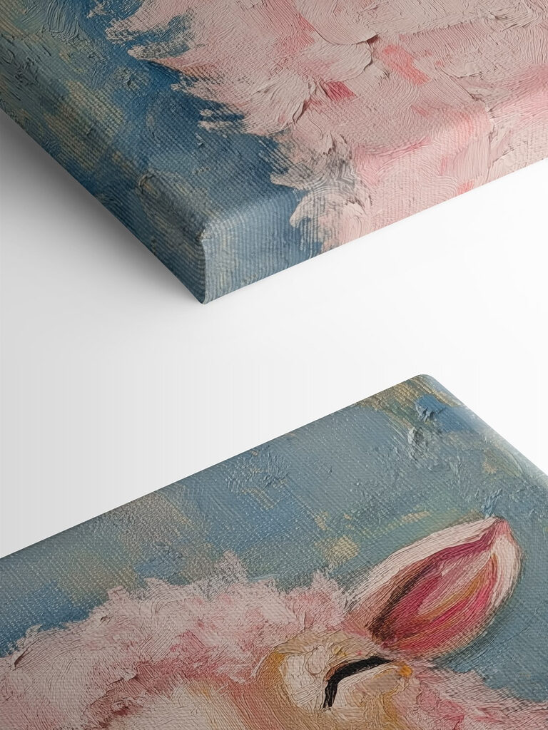 Painting of a pink sheep Painting of a pink sheep