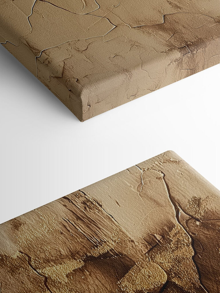 Cracked surface reveals serene face