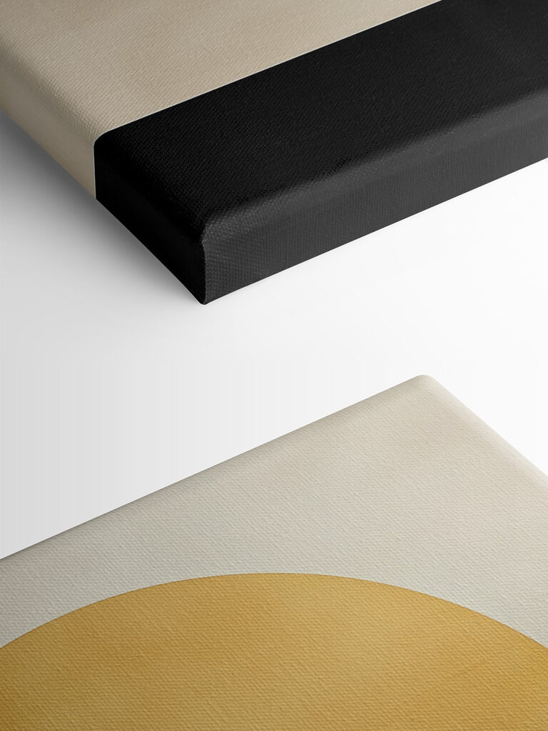 Yellow circle and black squares Yellow circle and black squares