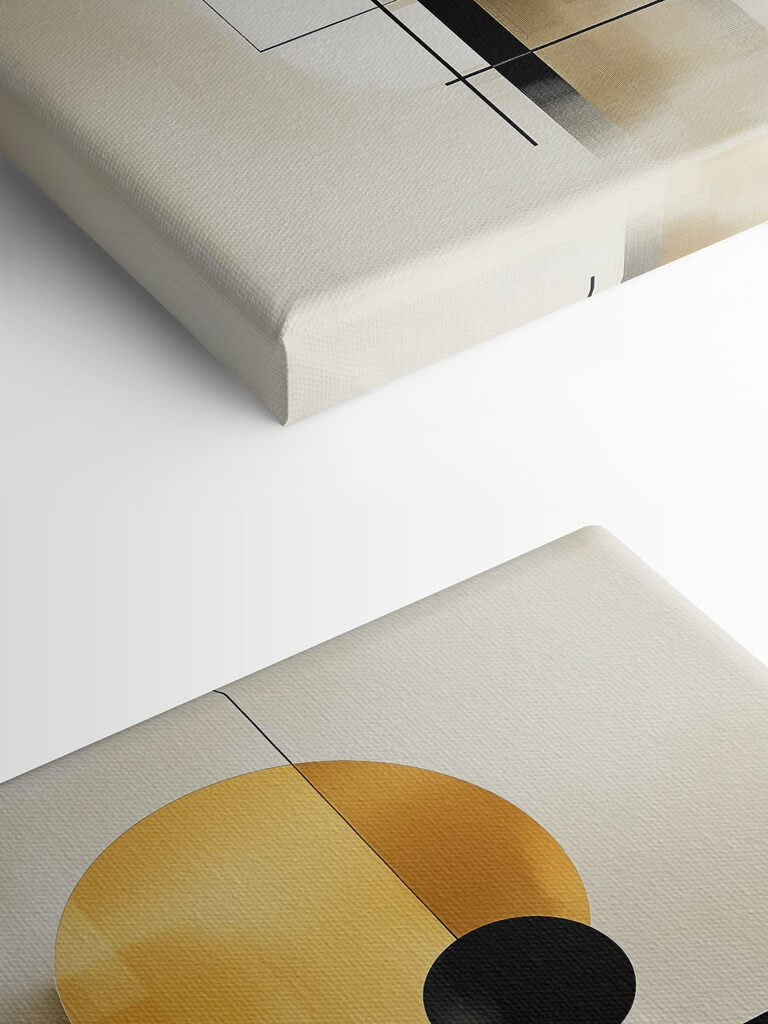 Black and orange geometric shapes