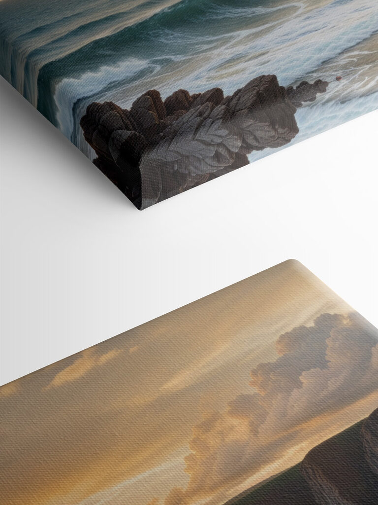 Waves crashing on a beach