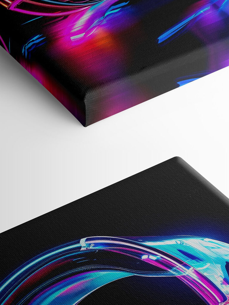 Colorful headphones on a black background