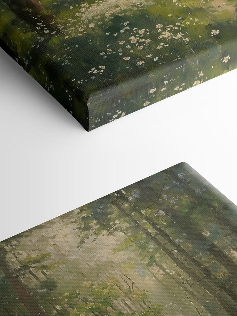 Forest with trees and flowers